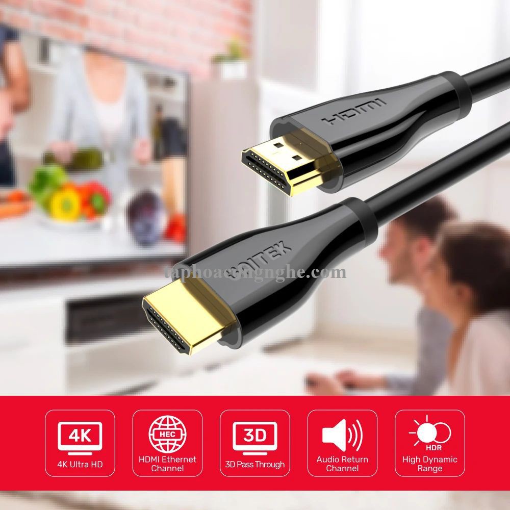 Unitek 29132 C1049GB 2.0 4K 3M Màu Đen Cáp Hdmi Cao Cấp 30029132